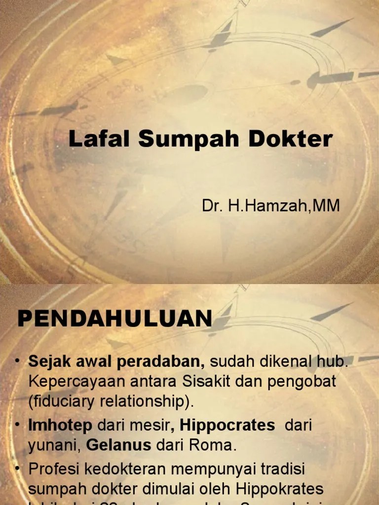 Lafal Sumpah Dokter Indonesia | PDF