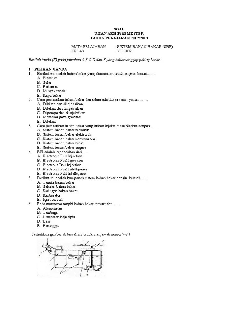 Contoh Soal Dan Jawaban Pilihan Ganda Sistem Kemudi - Kemendikbud