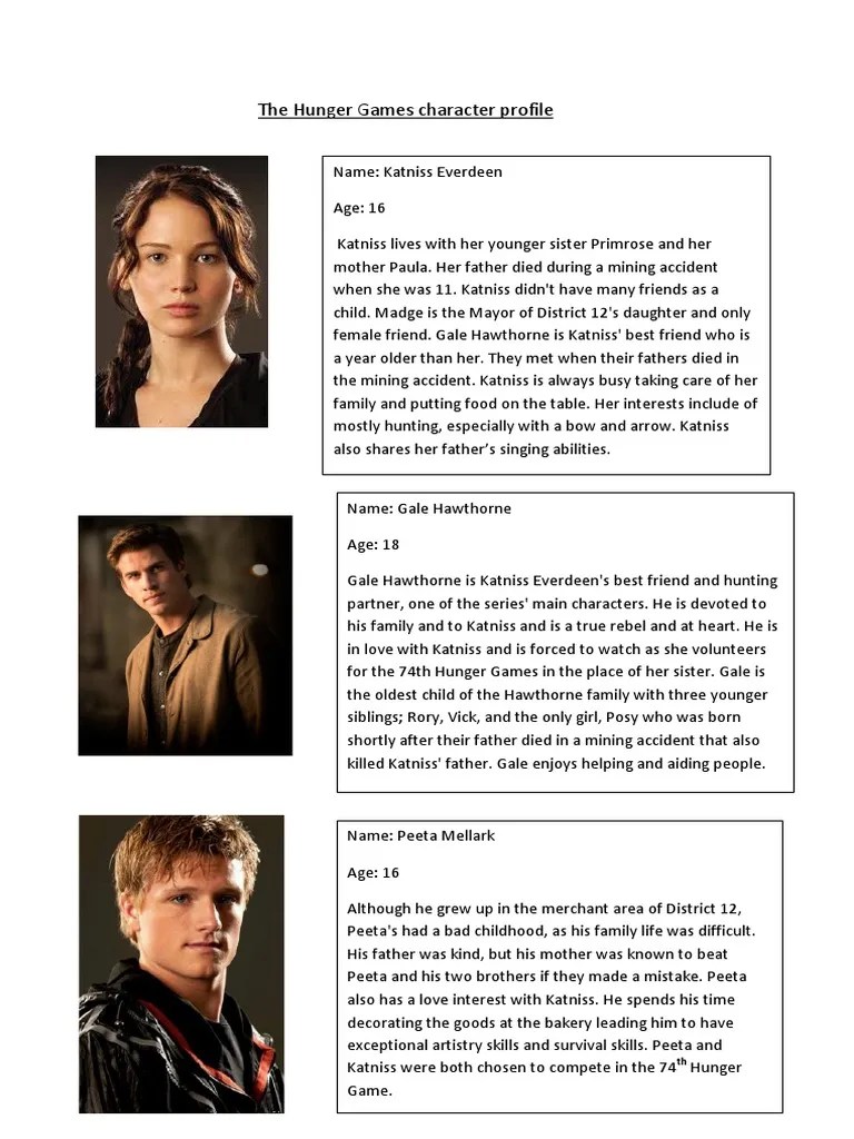 The Hunger Games Character Profile Leisure