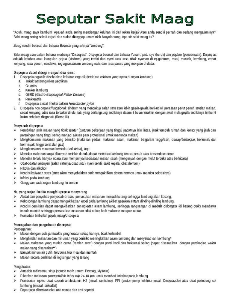 Seputar Sakit Maag | PDF