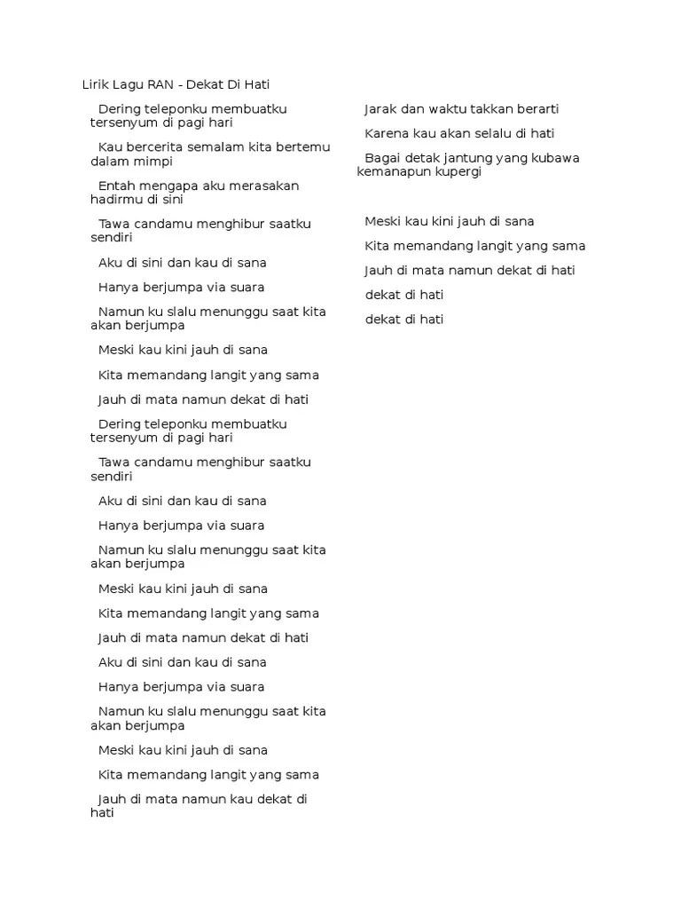 Lirik Lagu RAN | PDF | East Asia | China