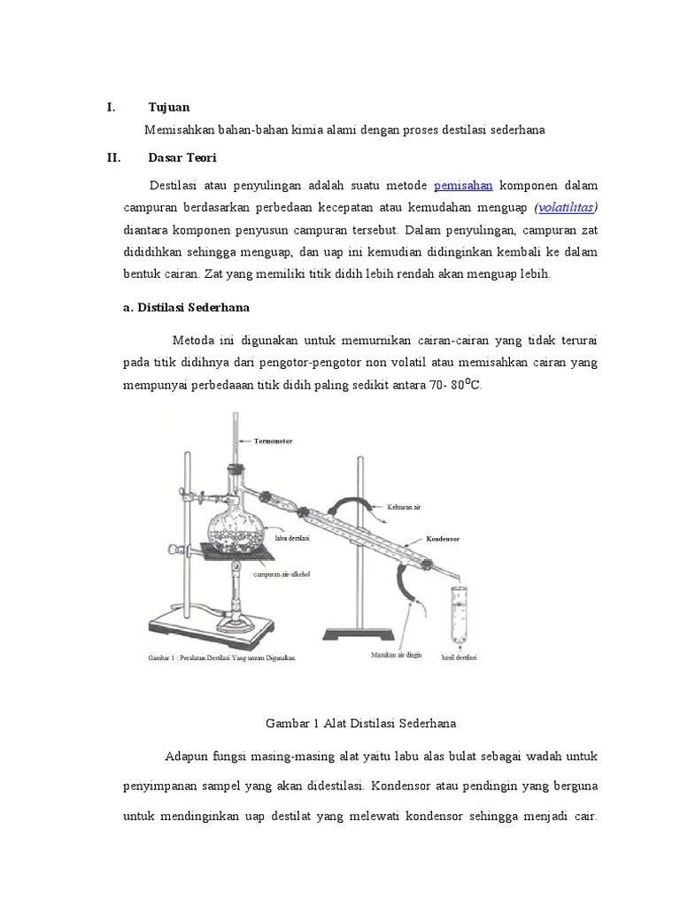 Laporan Praktikum Destilasi Uap Dan Sederhana | PDF