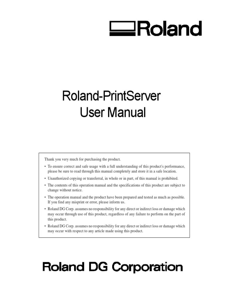 RolandPrint Server Ip Address Networks Free 30day Trial Scribd