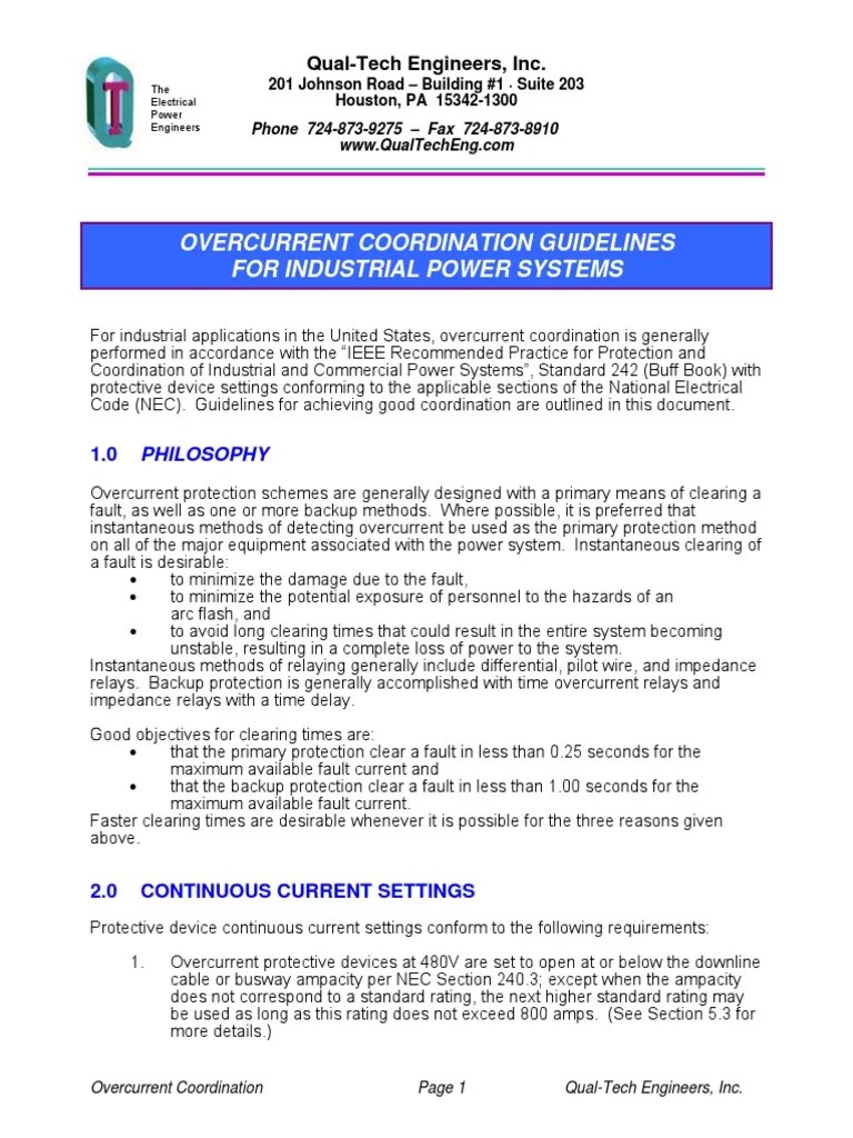 Guidelines For Relay Setting PDF Relay Fuse (Electrical)