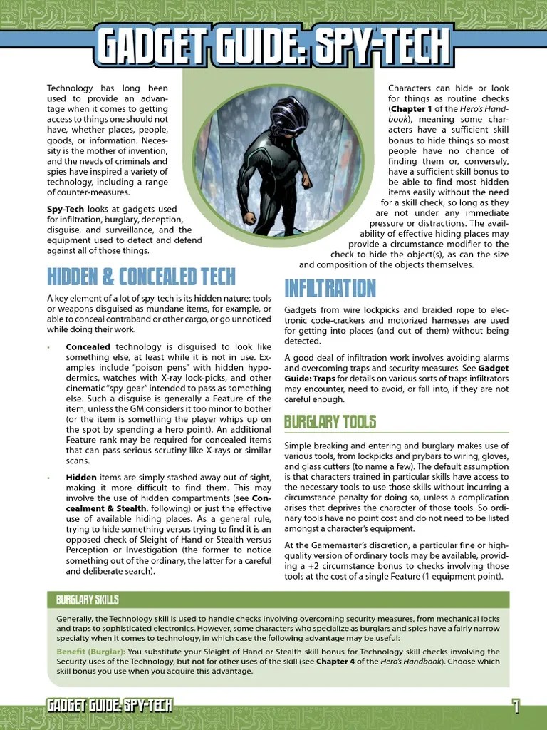 Mutants & Masterminds 3e Gadget Guide SpyTech