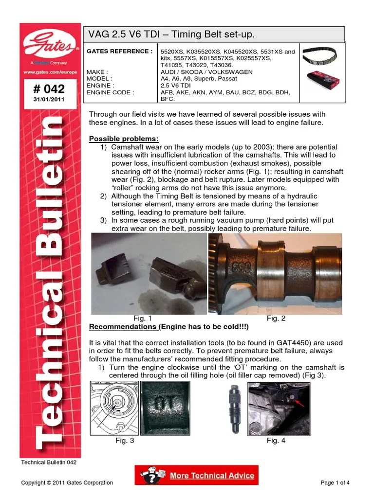 V6 2.5 TDI, AKN, Timing Belt setup Nut (Hardware) Belt