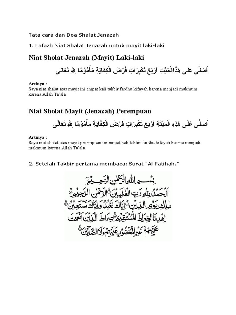 Tata Cara Dan Doa Shalat Jenazah | PDF