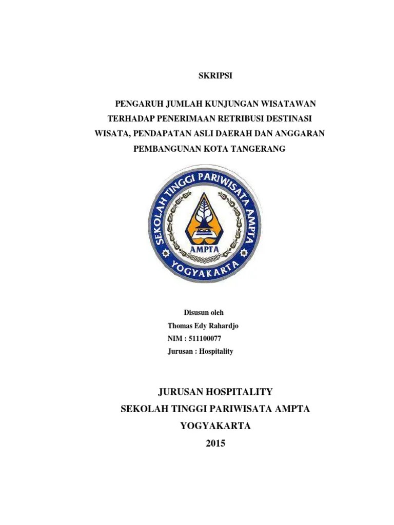 Skripsi Pariwisata Tangerang | Pdf
