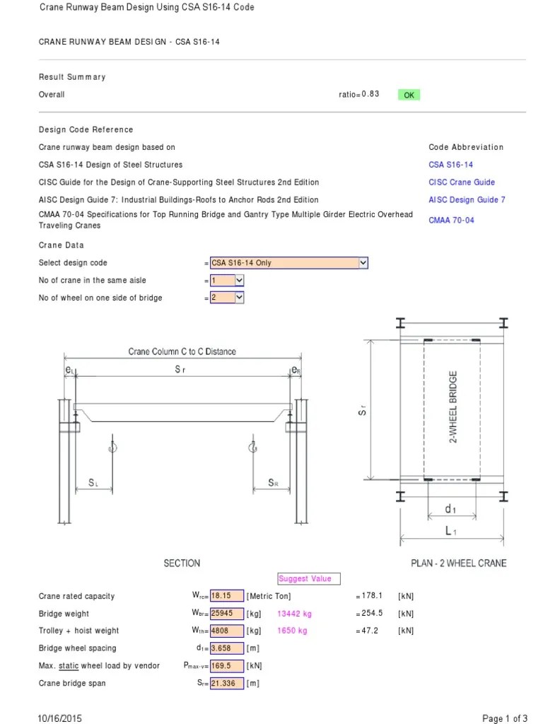 Civilbay Crane Runway Beam Design Crane (Machine) Runway