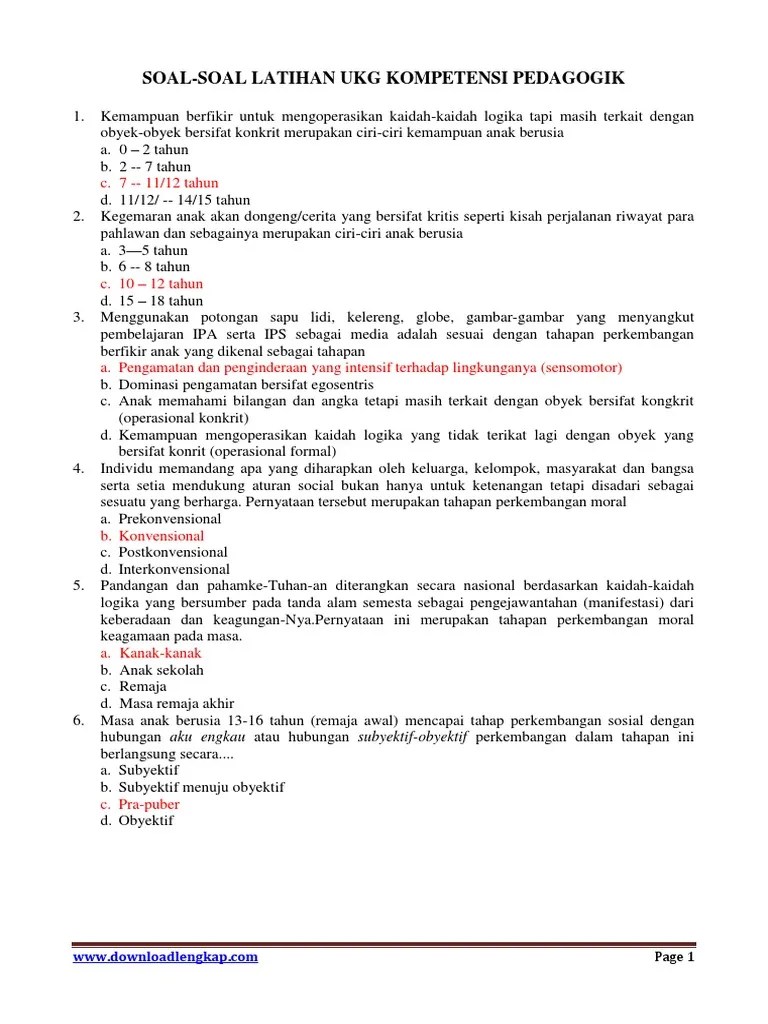 Download Soal Pedagogik Guru Sd Dan Jawabannya Pdf