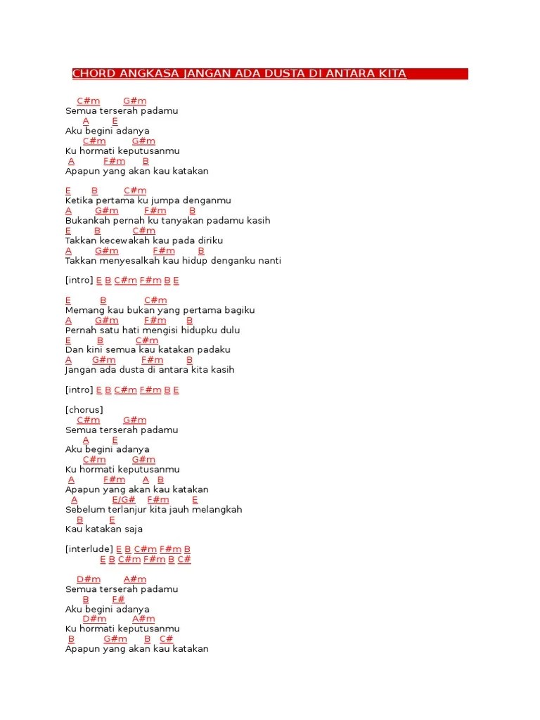 Chordtela Felix Jangan Ada Dusta Diantara Kita
