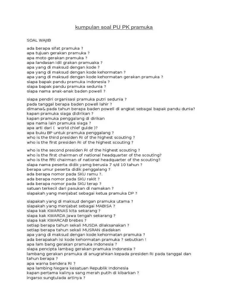 Pertanyaan Tentang Kepramukaan - Blog Materi Pramuka