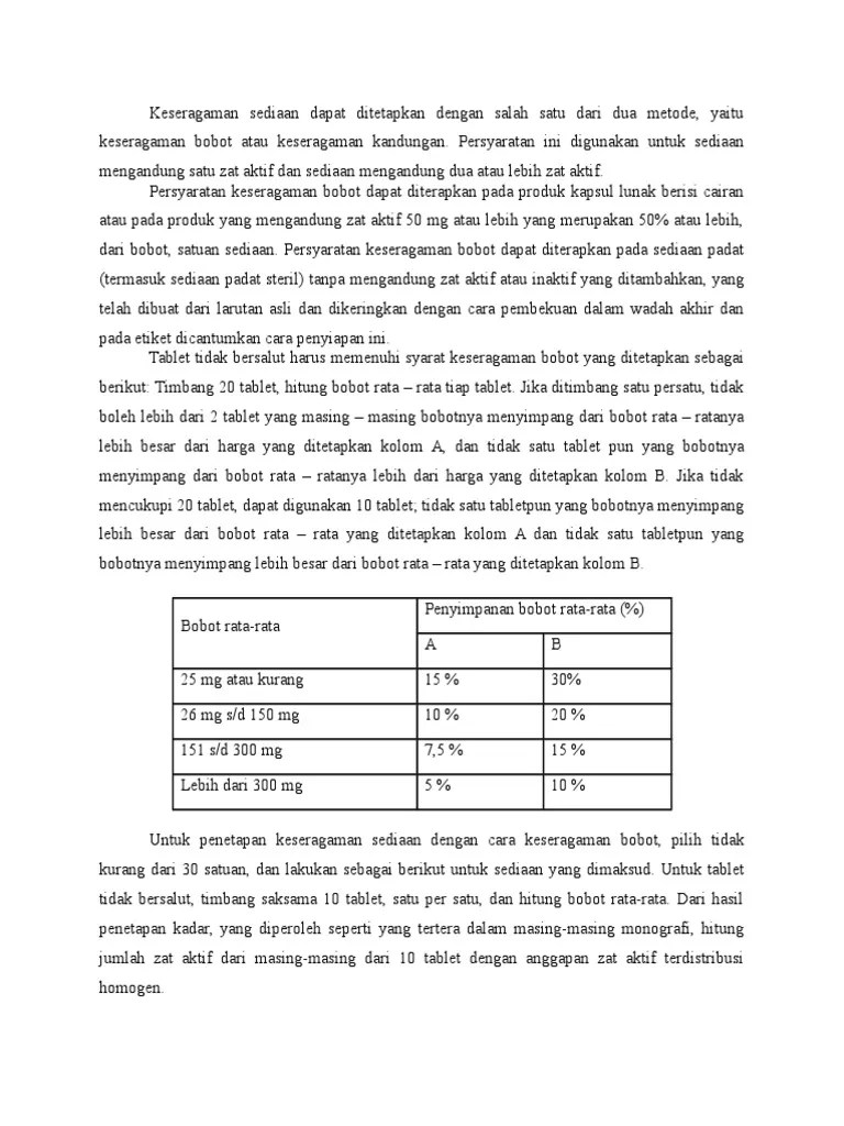 Keseragaman Bobot | PDF