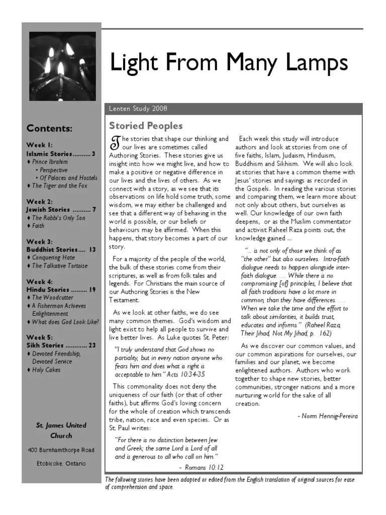 Light From Many Lamps Storied Peoples PDF Religious Belief And