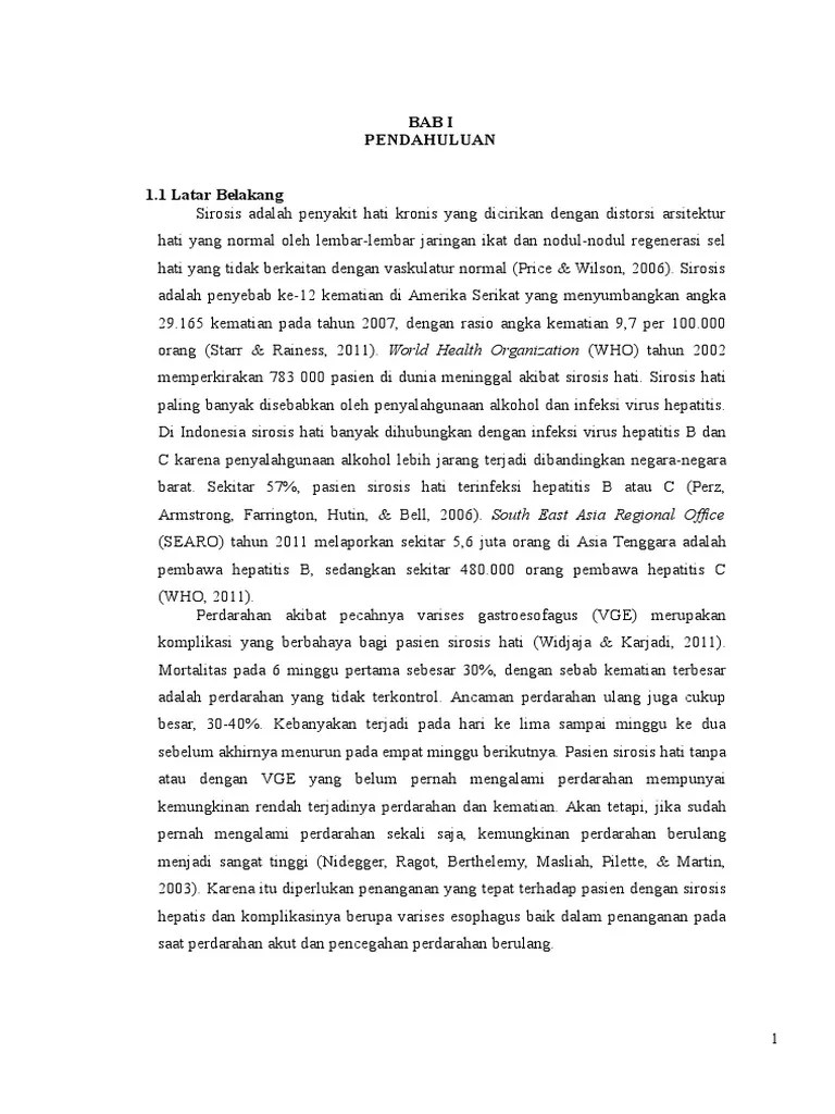 Laporan Kasus Sirosis Hepatis Dengan Varises Esofagus