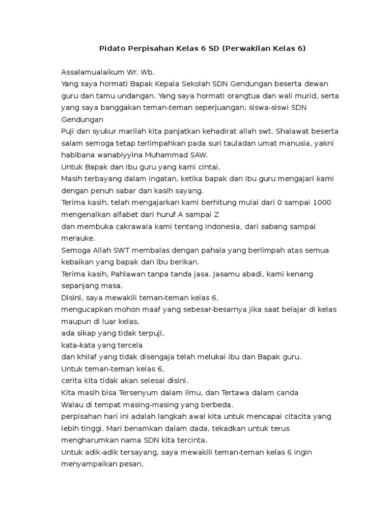 Doa Perpisahan Kelas 6 Sd Ruang Jawaban