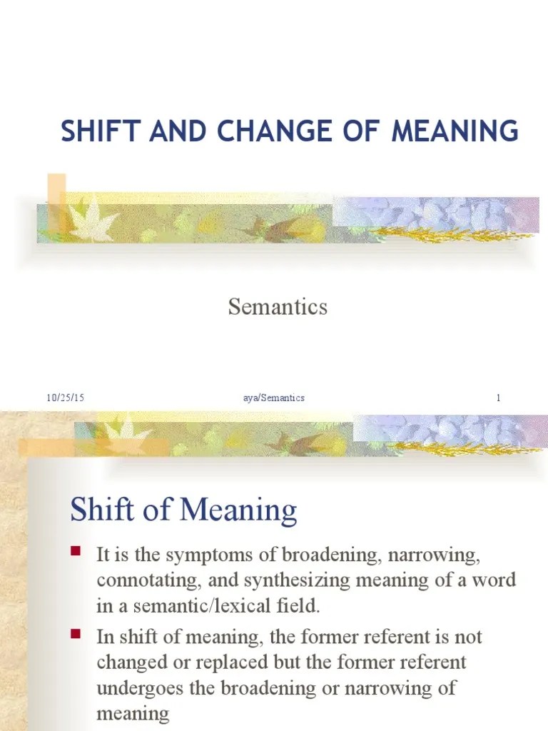 Shift and Change of Meaning