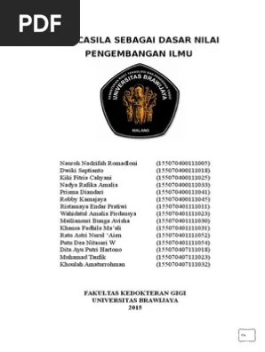 Makalah Pancasila Sebagai Dasar Nilai Pengembangan Ilmu | PDF