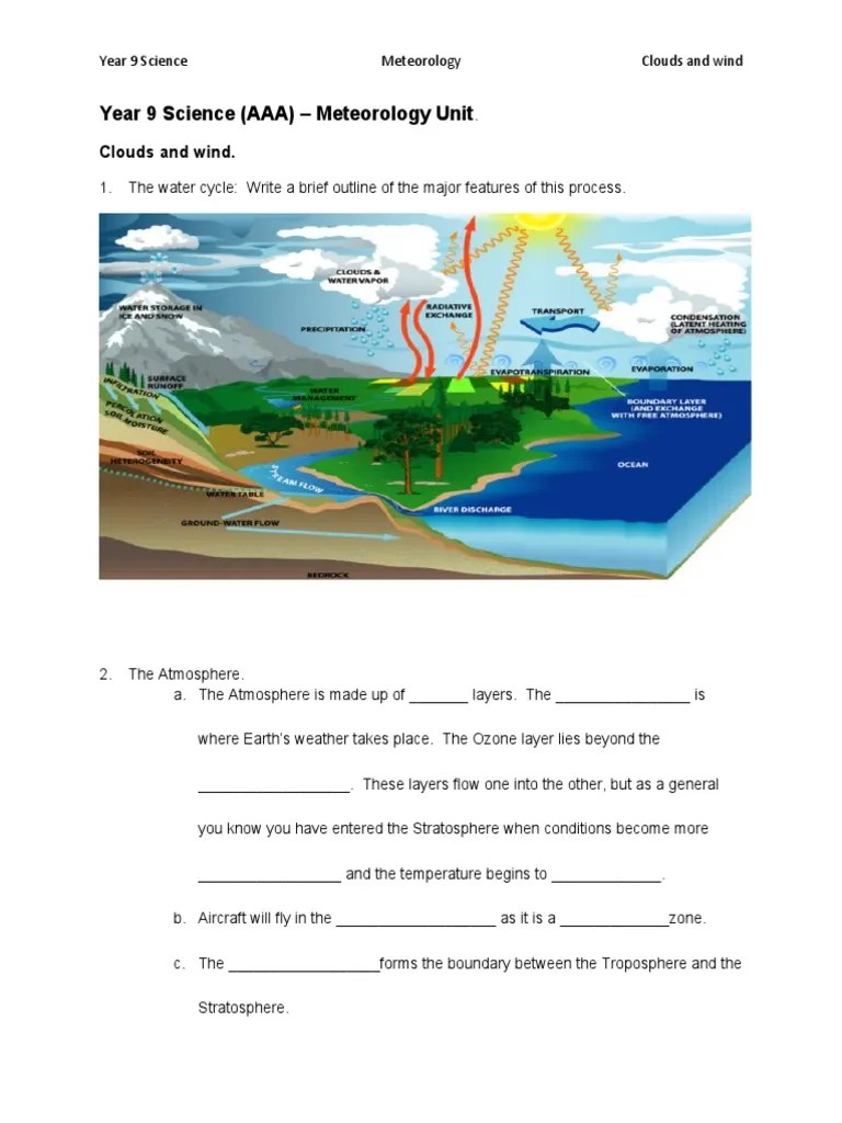 Year 9 Science Worksheet