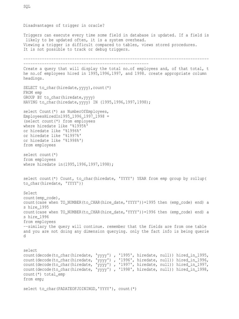 Collection of SQL Queries With Answers PDF Relational Database