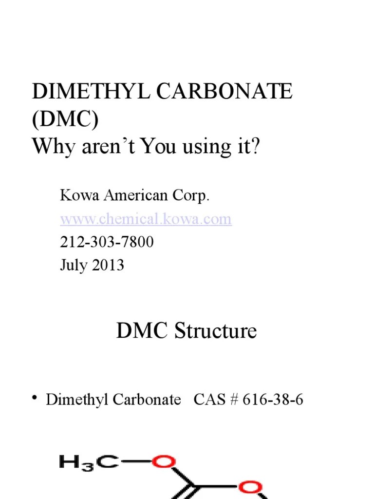 Dimethyl Carbonate PP July 2013 | PDF | Chemical Substances | Chemical