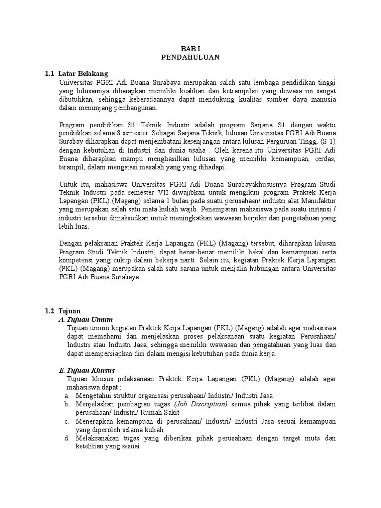 Pedoman Kerja Praktek Teknik Industri Edit Yunia Lengkap | PDF