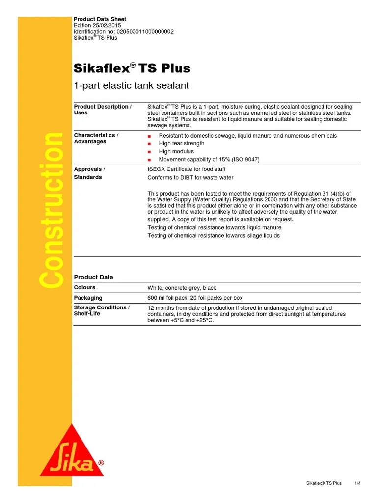 Sikaflex Data Sheet PDF