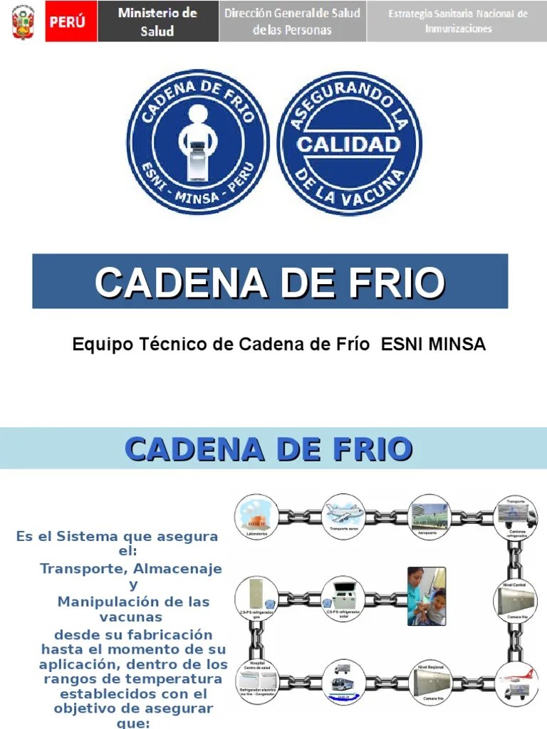 Cadena de Frio ESNI Refrigeración Vacunas
