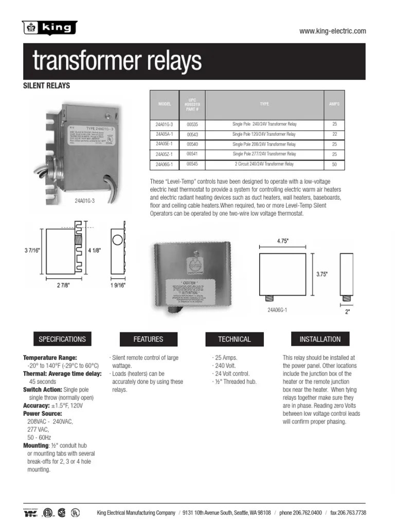 24A01G Silent Transformer Relays | PDF | Thermostat | Relay