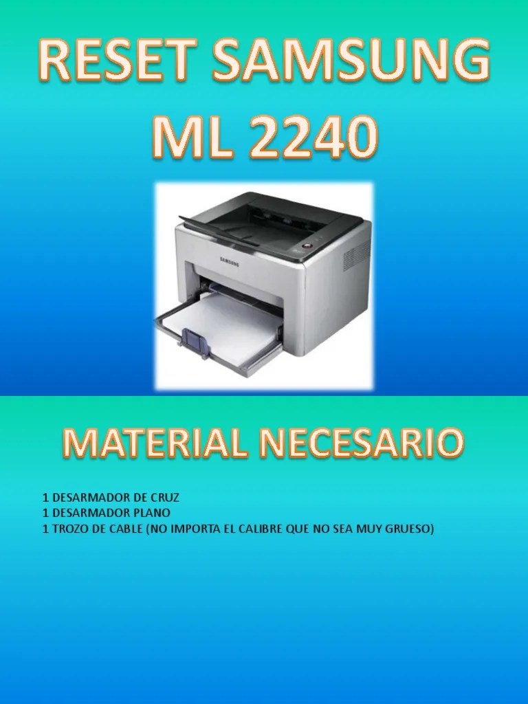 Reset Samsung Ml 2240