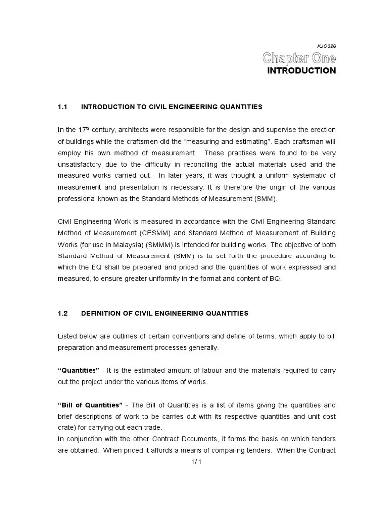 Chapter 1 (Introduction+types of tender) Specification (Technical