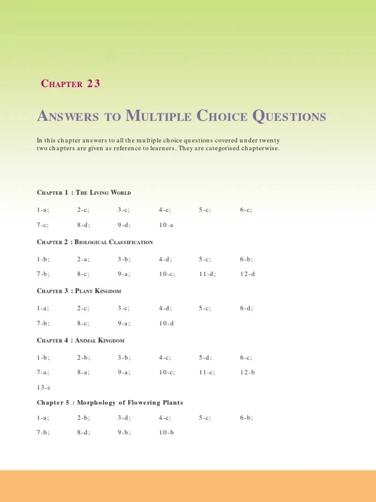 ncert multiple choice questions of class 11