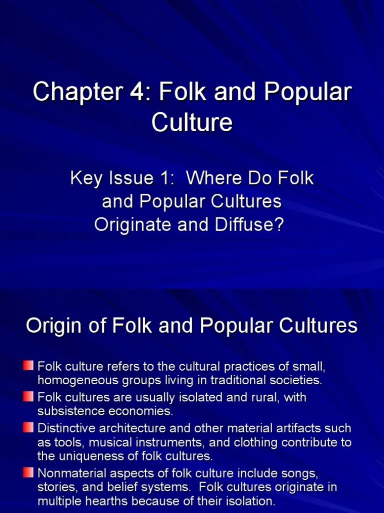 Ap Human geography Chapter 4 Key Issue 1 Notes Popular Culture