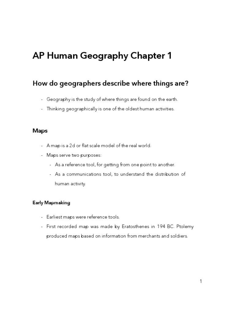 AP Human Geography Chapter 1 Notes Longitude Climate
