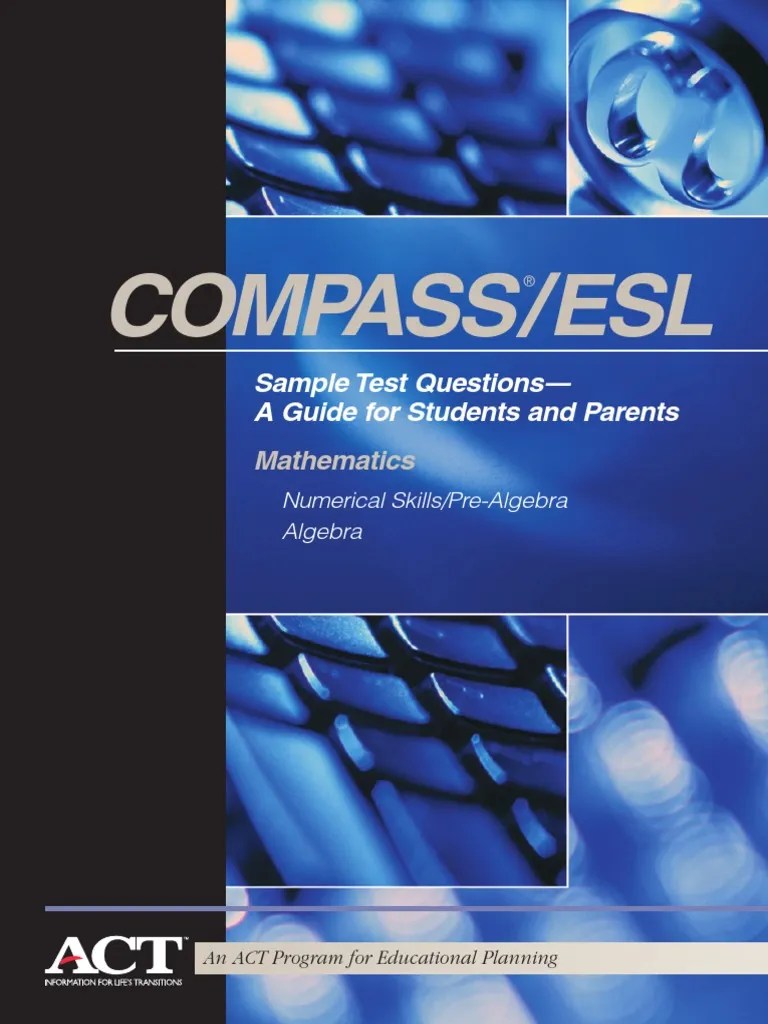 Compass/Esl Sample Test Questions A Guide For Students and Parents