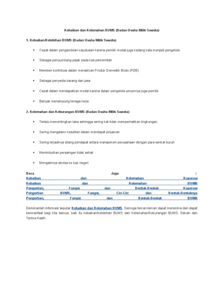 Kelemahan Dan Kelebihan Bums – Belajar