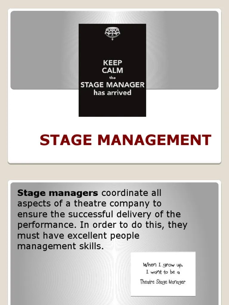 Stage Management