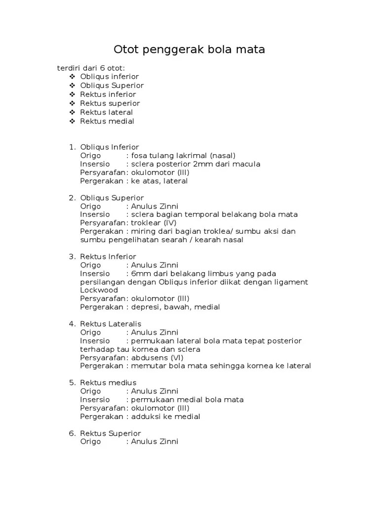 Otot Penggerak Bola Mata