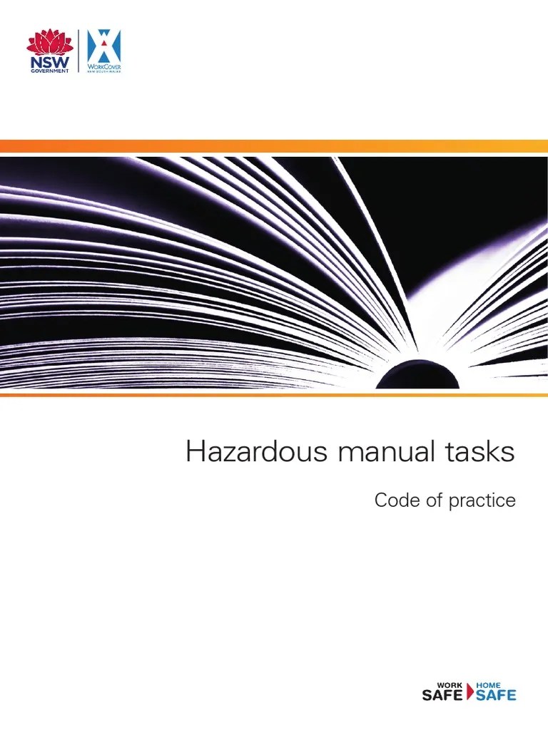 Hazardous Manual Tasks Code of Practice 3559 Occupational Safety And