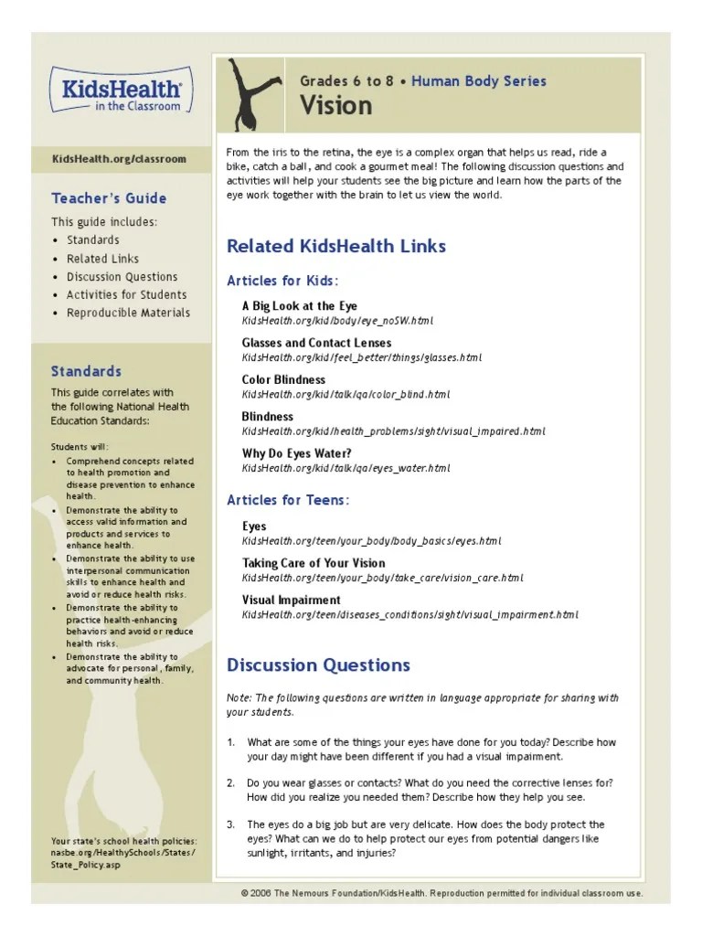 Lesson Plans Vision Visual Impairment Eye Free 30day Trial
