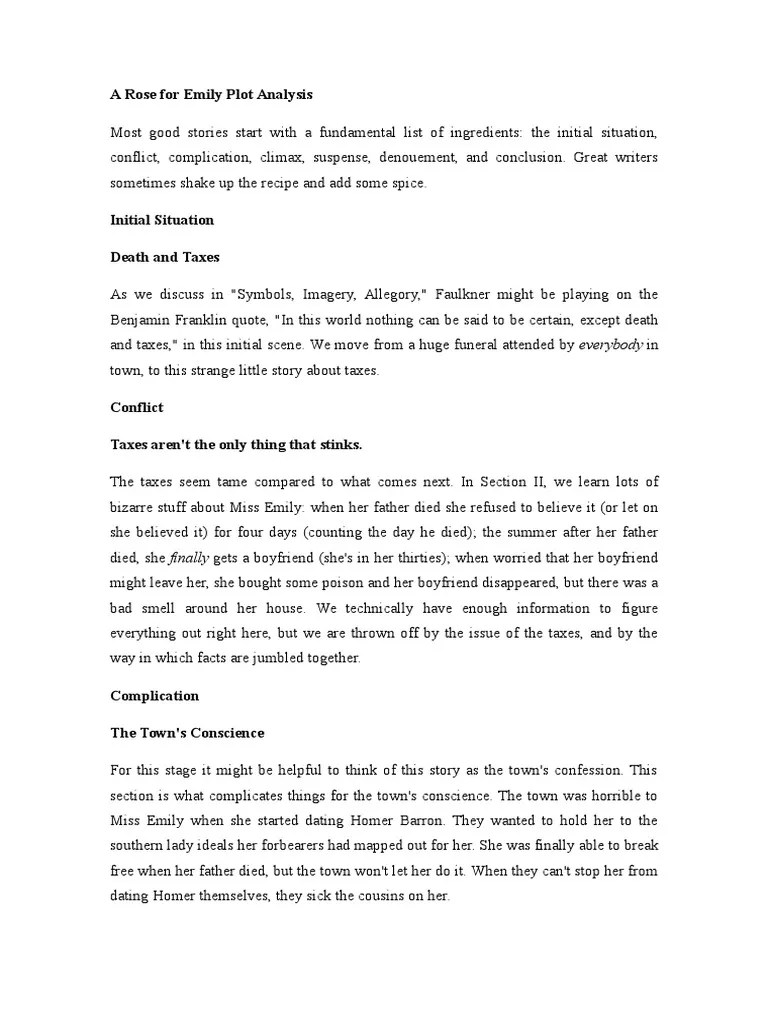 A Rose for Emily Analysis Narration