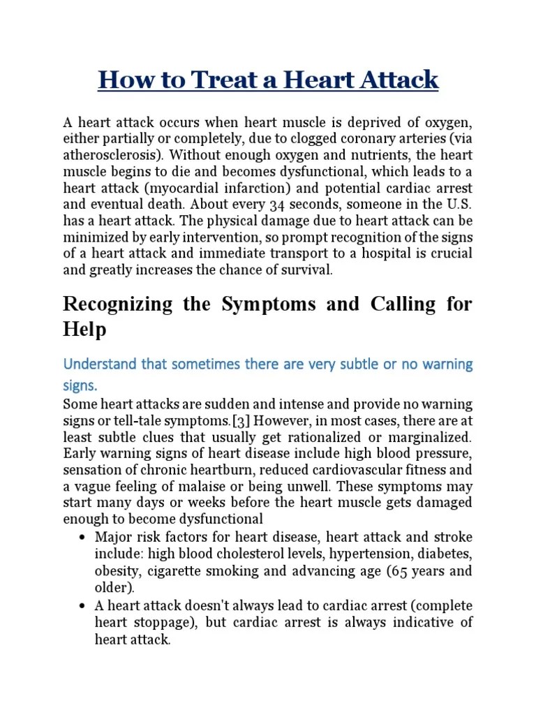 How To Treat A Heart Attack Recognizing The Symptoms and Calling For