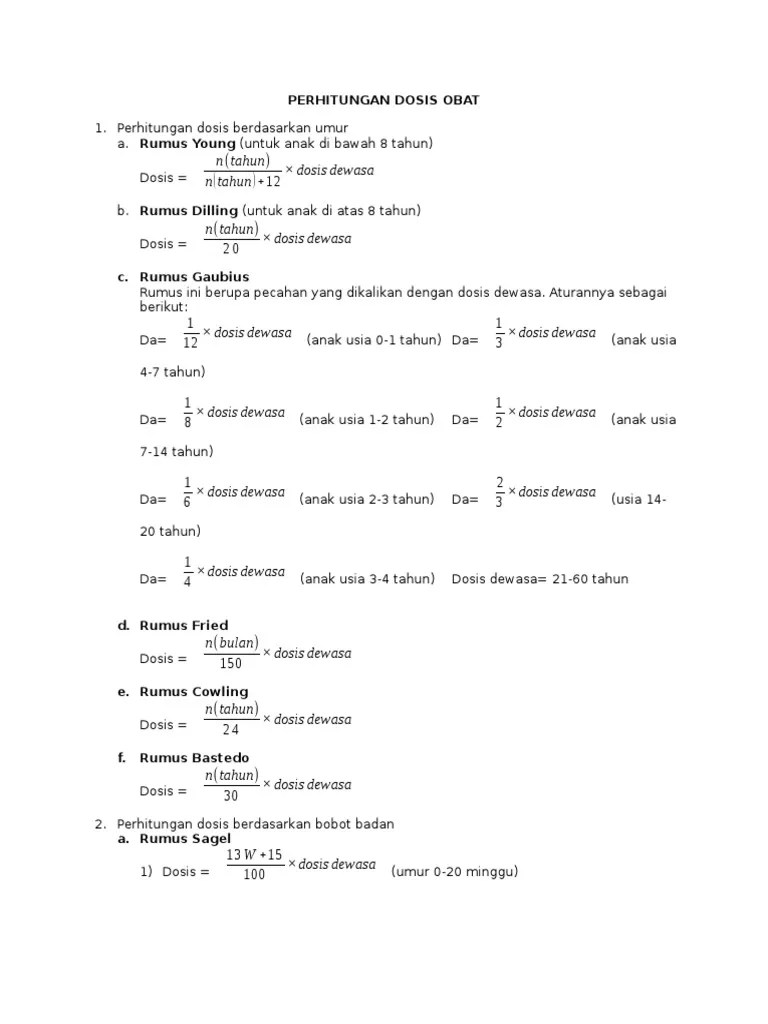 Perhitungan Dosis Obat | PDF
