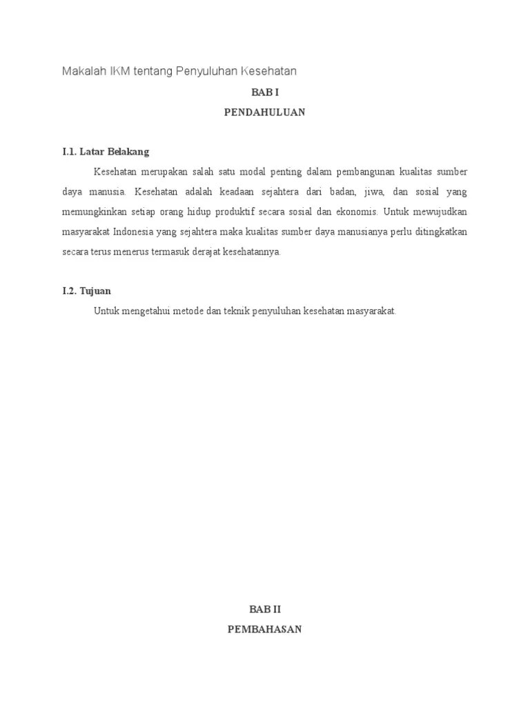 Makalah IKM Tentang Penyuluhan Kesehatan | PDF
