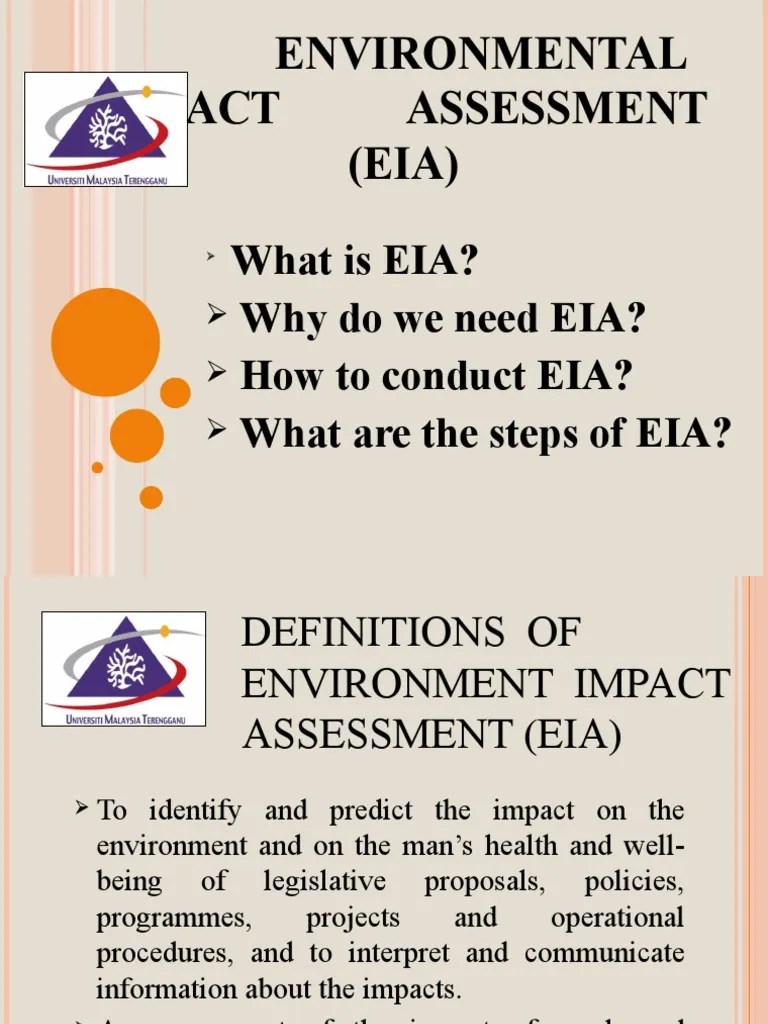 ENVIRONMENTAL IMPACT ASSESSMENT (MSM3208) LECTURE NOTES 1What is EIA