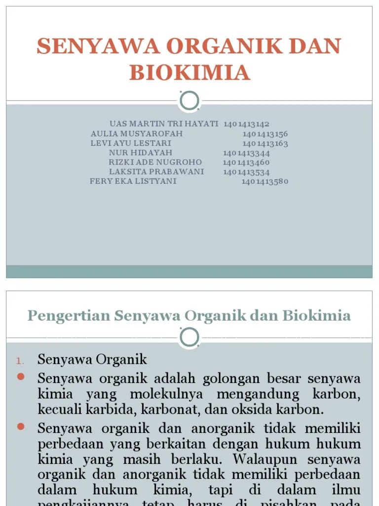Senyawa Organik Dan Biokimia