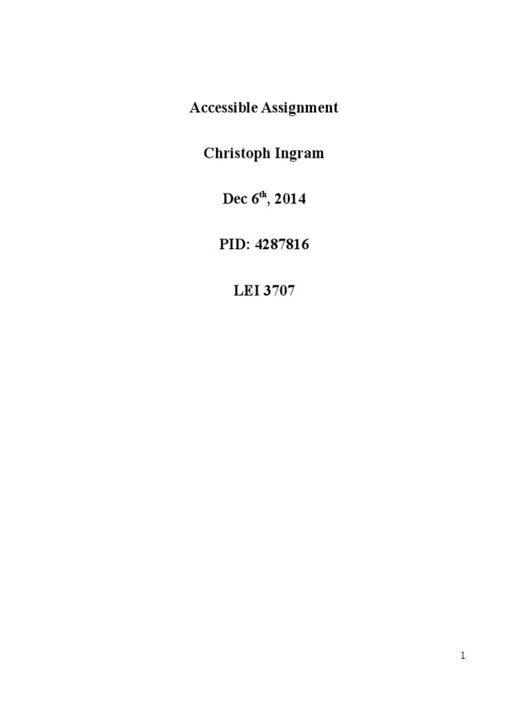 ada accessible assignment paper complete Americans With Disabilities