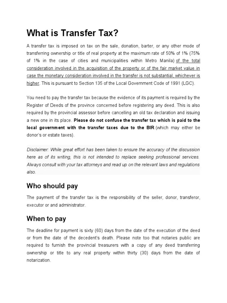 Transfer Tax (Tax 1) PDF Sales Taxes