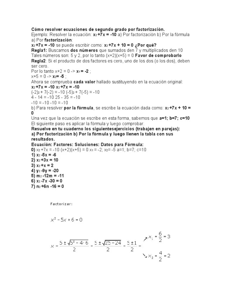 Cómo Resolver Ecuaciones de Segundo Grado Por
