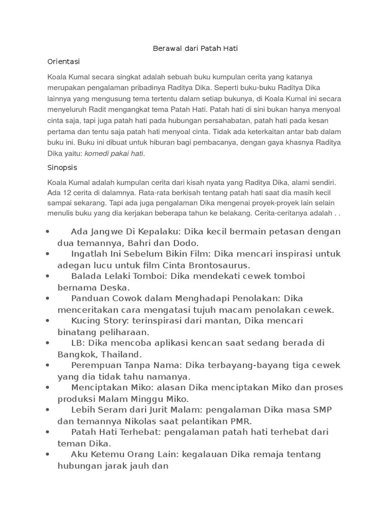 Resensi Novel Koala Kumal Karya Raditya Dika – Lukisan